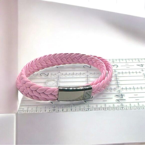 Double-wrap PU Braided Leather Magnetic Bracelet Wrap l 3 colors to choose! New - Picture 4 of 10